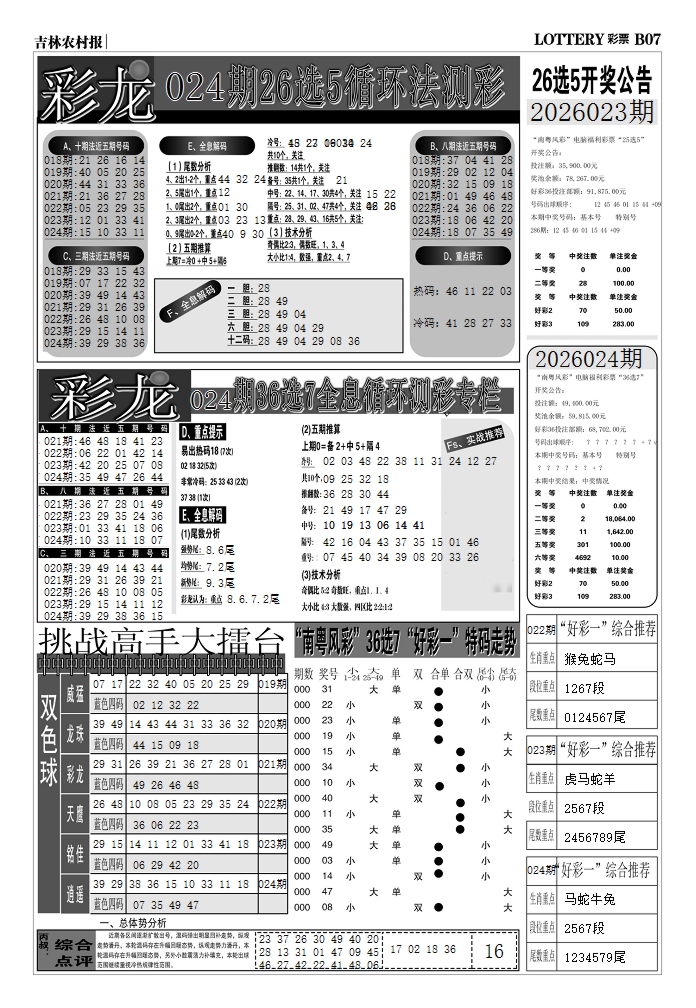 024期七星彩图(高清)D[图]